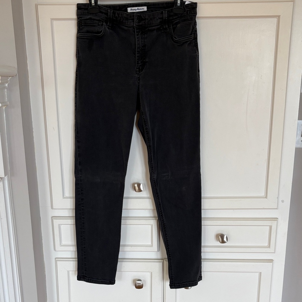 Tommy Bahama Women's Black Wash Leila Jeans mid rise slim boyfriend 10/29”